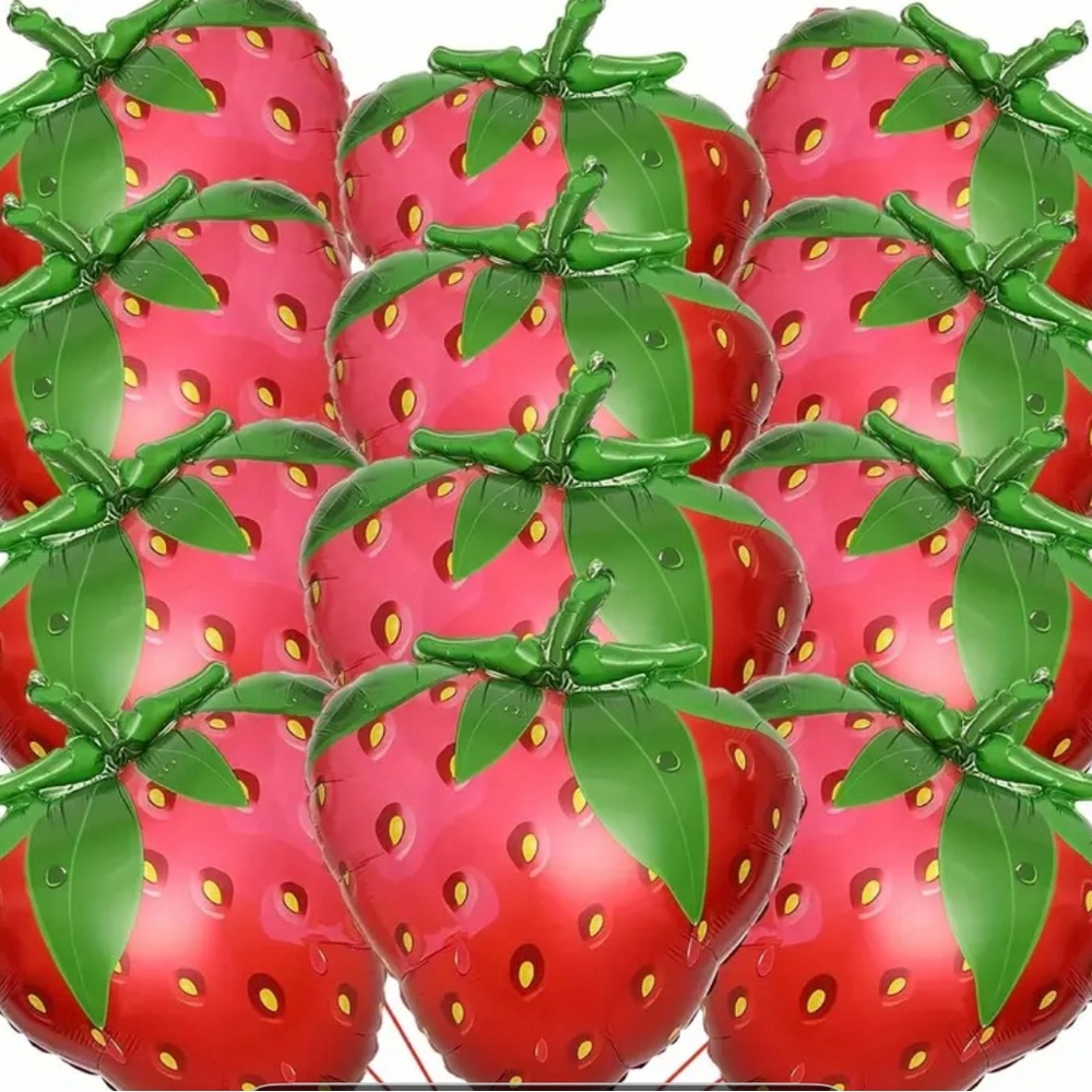 Strawberry Shaped Foil Balloons Berry First Birthday 1st